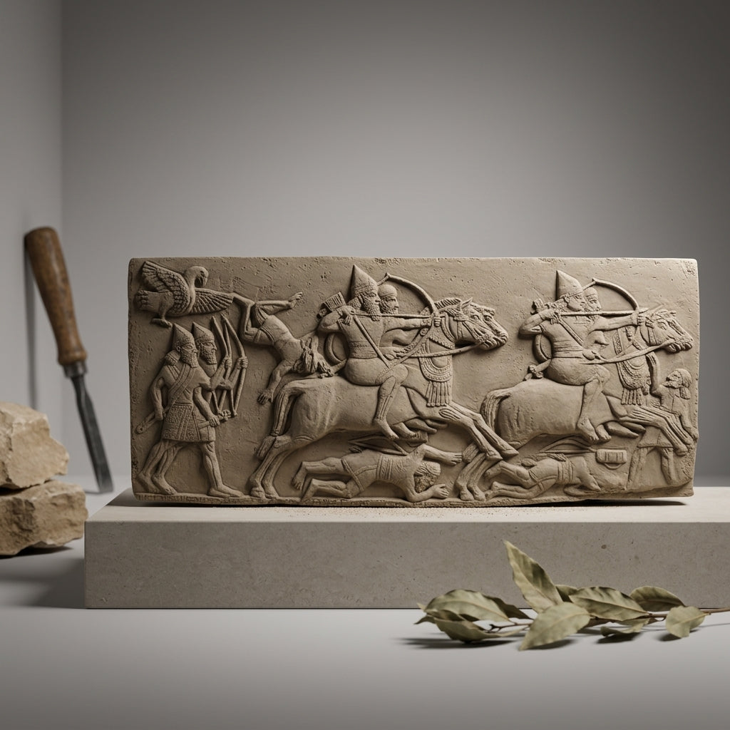 Ashurbanipal Military Campaign Relief | Assyrian Cavalry Wall Panel