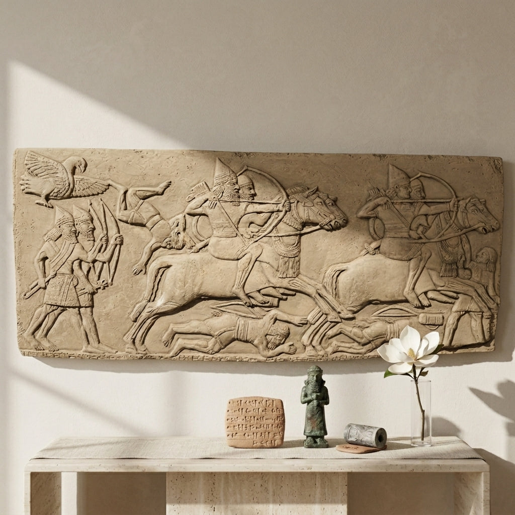 Ashurbanipal Military Campaign Relief | Assyrian Cavalry Wall Panel