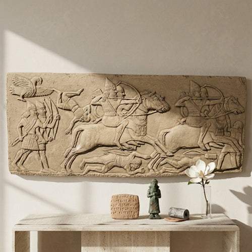 Ashurbanipal Military Campaign Relief | Assyrian Cavalry Wall Panel